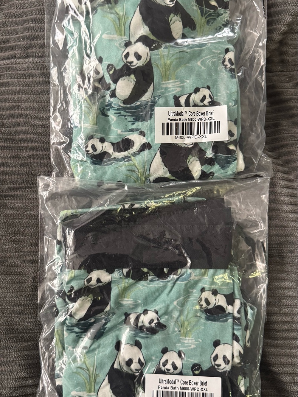 MeUndies Panda Boxer Briefs in Mint Green and Black